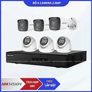 Bộ 6 mắt camera anglog hikvision có Mic